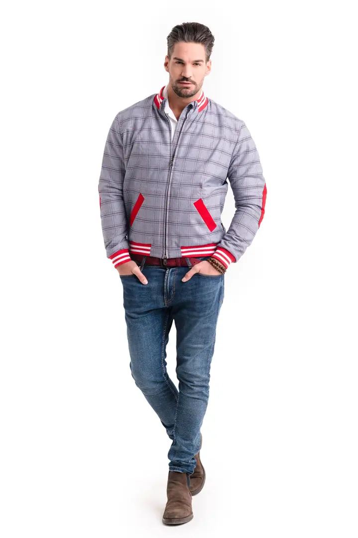 Red Jacket Apparel on White Background - Product Photography by Novkov Visuals