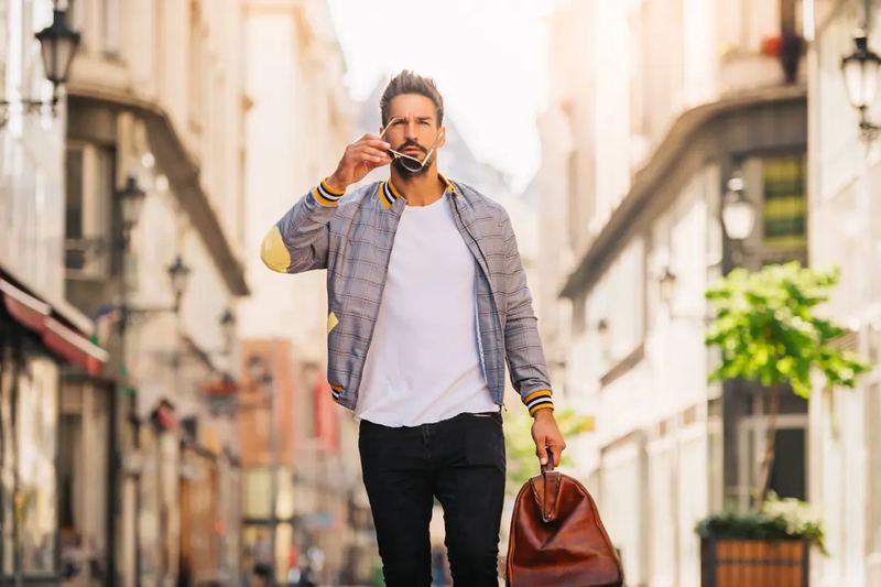 Man Walking in a Jacket - Lifestyle Product Photography by Novkov Visuals