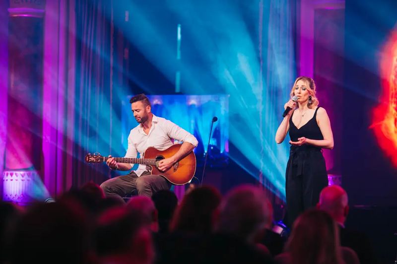 Music entertainment at Vigado Hall in Budapest