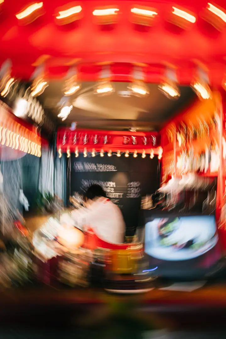 Motion blur image of a bar