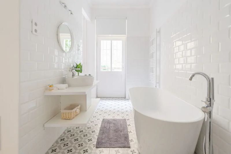 Hi key bathroom interior photography