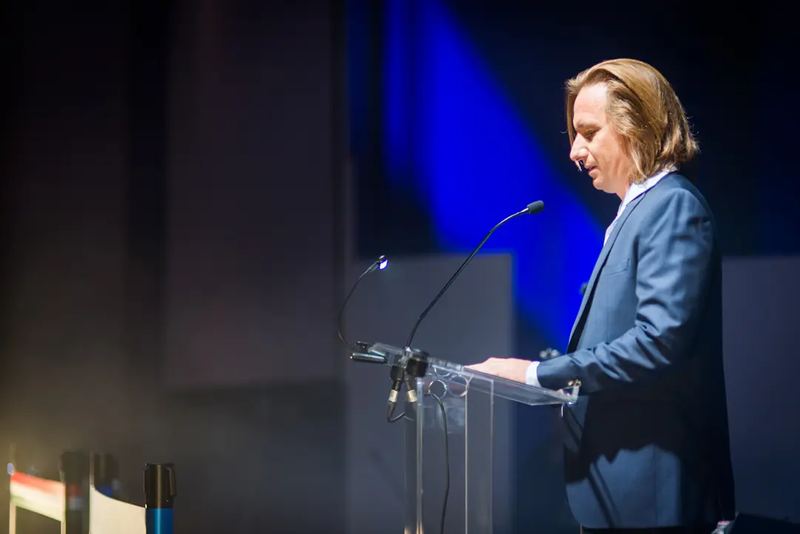 Clemens Danzer giving a speech at the opening of Arri Rental Budapest