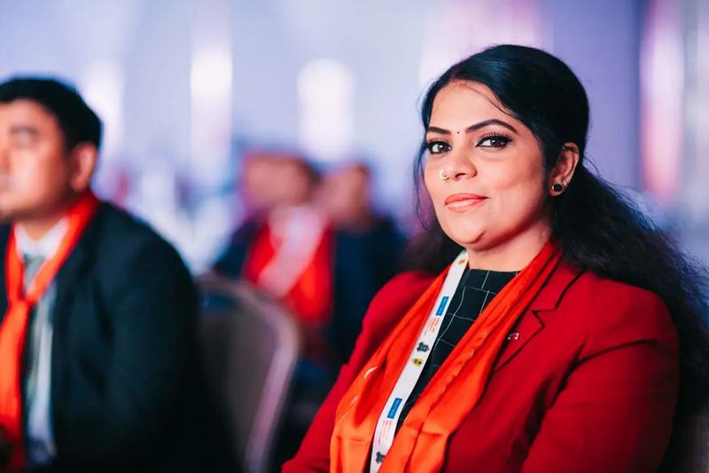 Indian businesswoman at a gala event